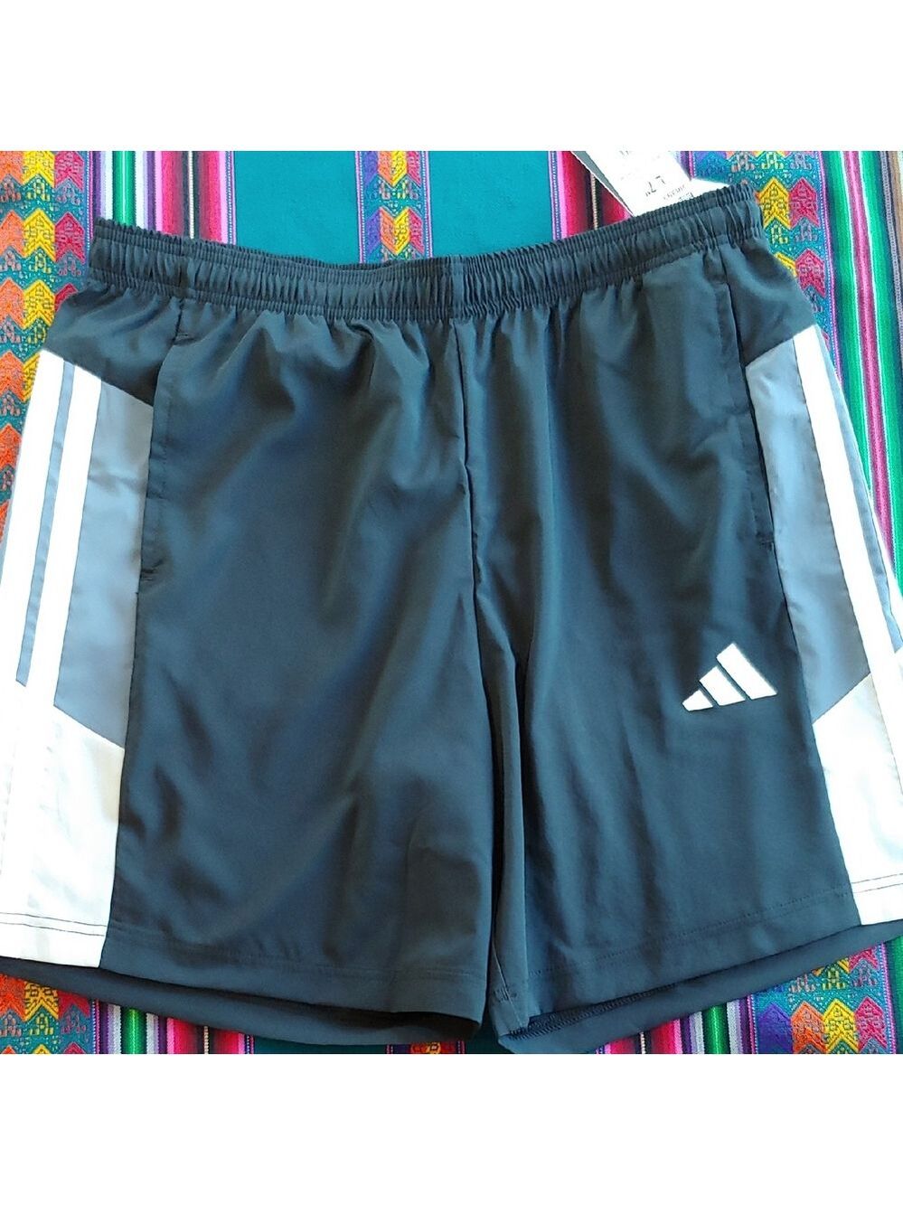Adidas Men's Training Athletic Shorts Black and White Stripes Size Large NWT - Picture 4 of 16